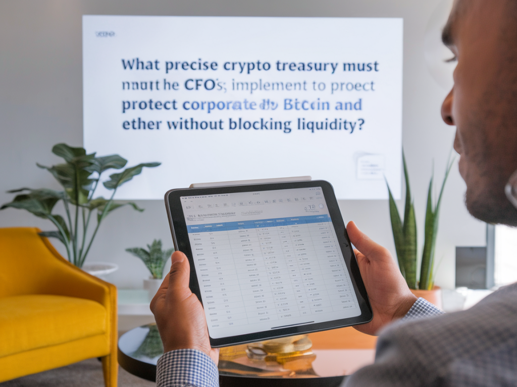 What precise crypto treasury controls must cfos implement to protect corporate bitcoin and ether without blocking liquidity?