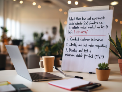 Which three low-cost experiments should subscription saas founders run to validate product-market fit before 1,000 users?