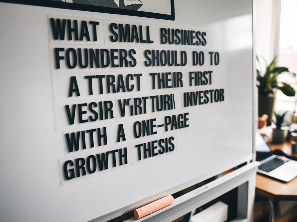 What small business founders should do to attract their first venture investor with a one-page growth thesis