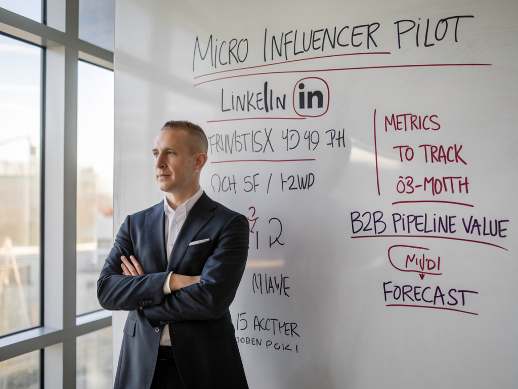 How should marketing directors structure a micro-influencer pilot on linkedin to forecast six-month b2b pipeline value?